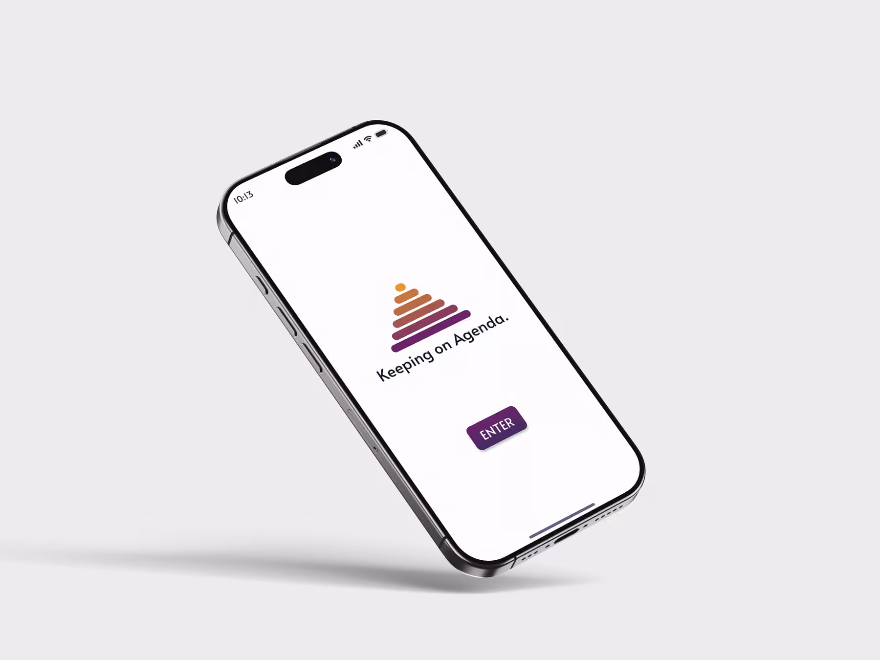 Agenda app onboarding screen on a phone