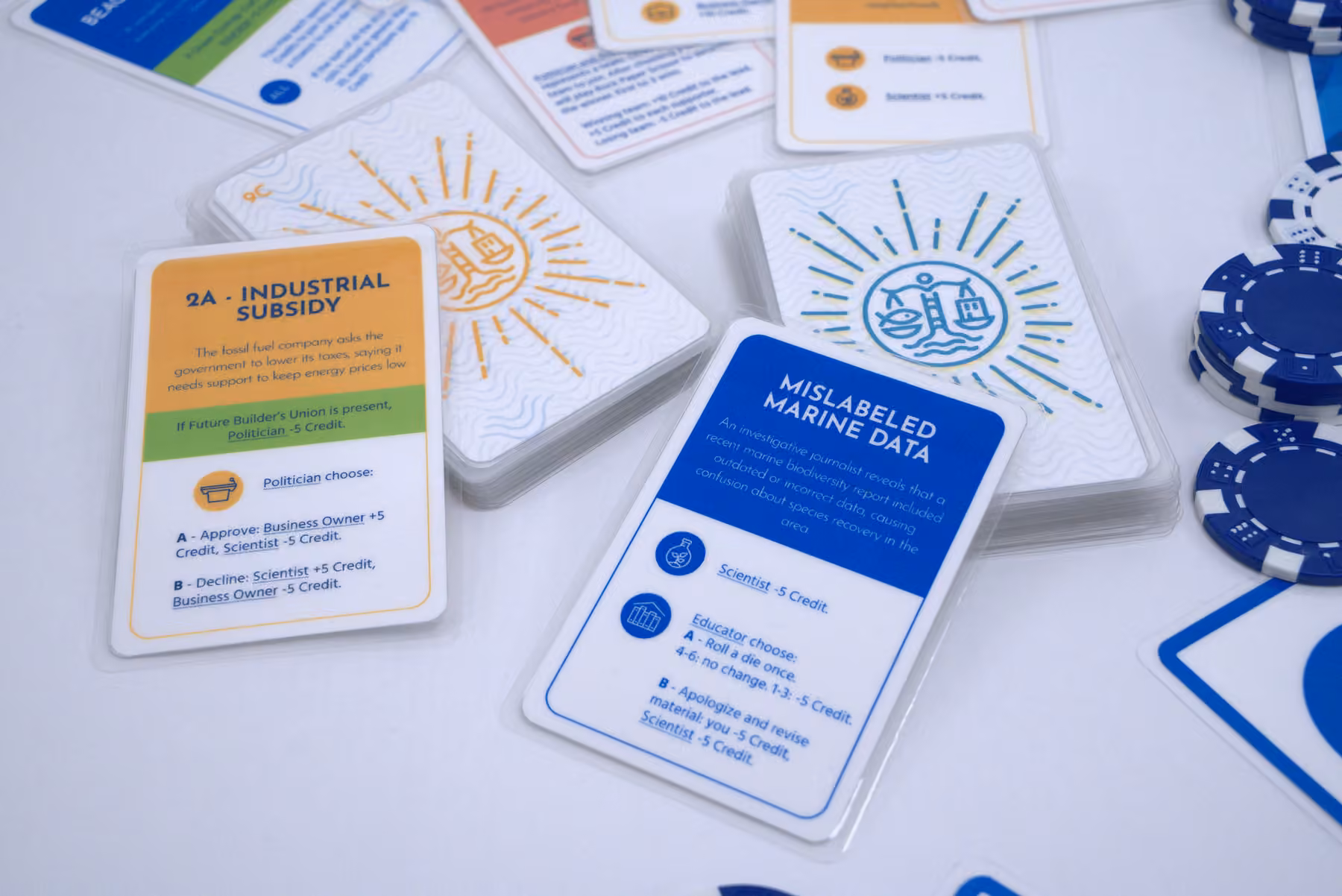 Close view of TideBound Major Event and Event Cards