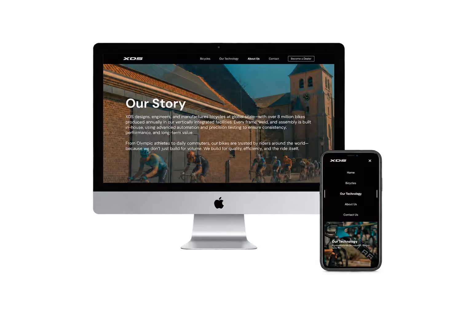 Redesigned XDS desktop and mobile website shown together in device mockups