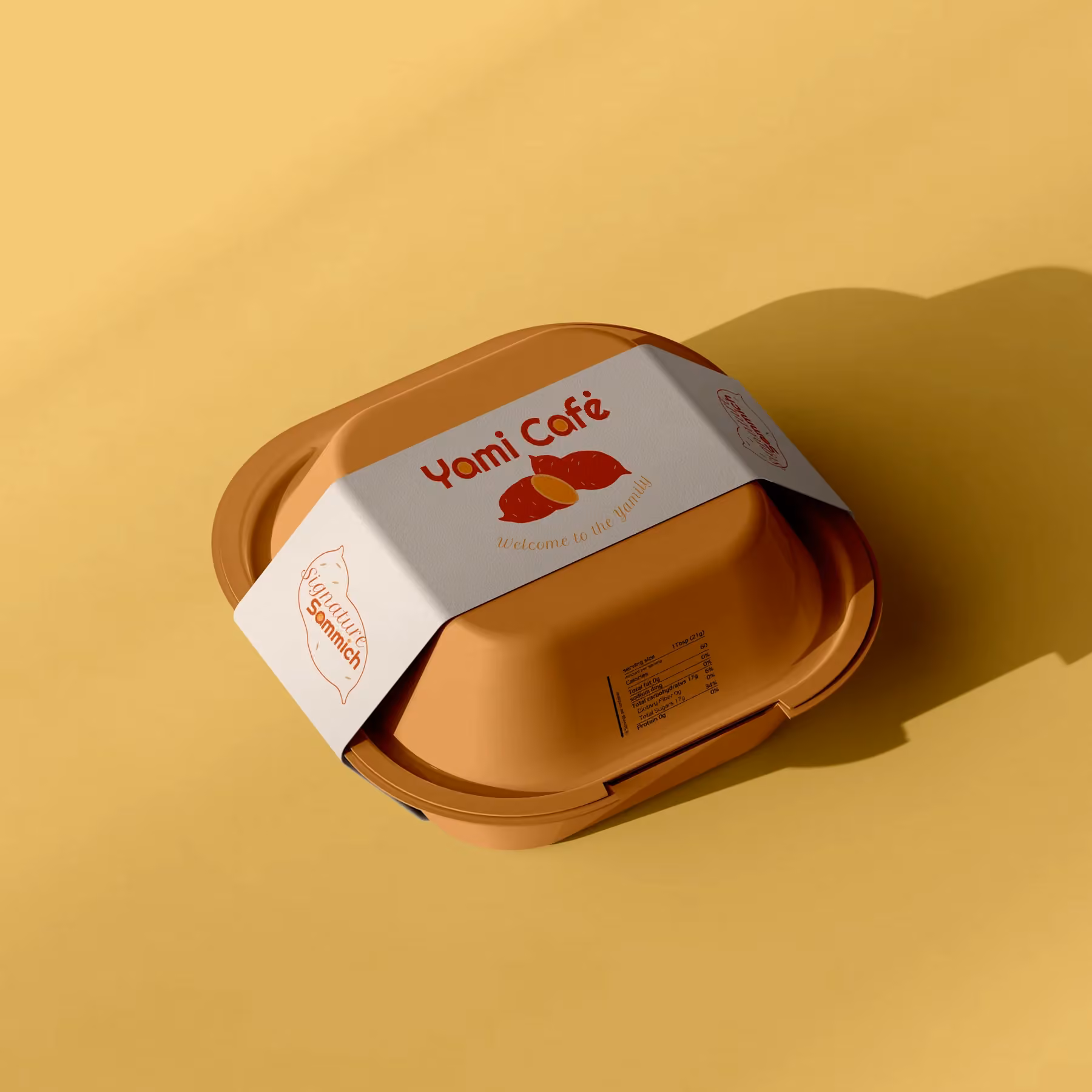 Yami Café branded takeaway container
